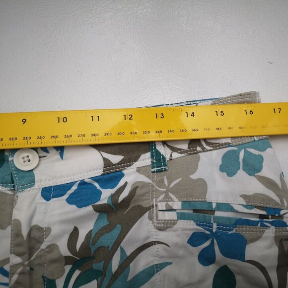 Croft & Barrow Ladies Size 12 Petite Teal Brown & Off White Stretch Skorts - Picture 8 of 10